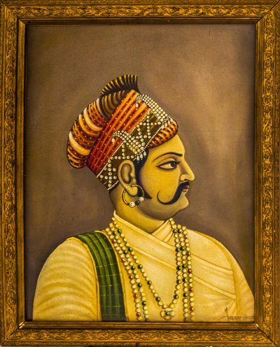 Dipinti dei Maharaja nel Palazzo della Città, Jaisalmer, una città esotica nel Deserto del Thar, Jaisalmer, Rajasthan, India, Asia da Unbekannter Künstler