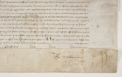 Bolla papale che conferma la carta del Vescovo Henry Wardlaw, recto da Unbekannt