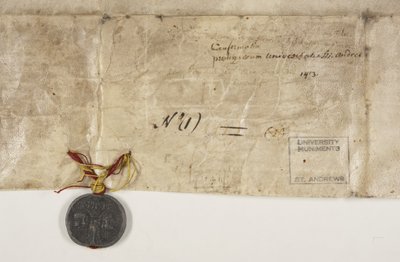 Bolla papale che conferma la carta del vescovo Henry Wardlaw, verso da Unbekannt