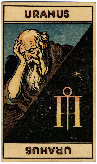 Paranormale. Astrologia. Urano (pianeta). Carta astrologica da: Le Tarot Astrologique, di Georges Muchery, Francia da Unbekannter Künstler