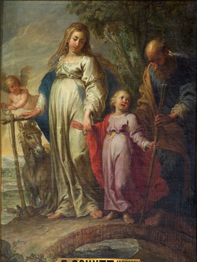 Chiesa parrocchiale (Parochiekerk Onze-Lieve-Vrouw). Interno. Epitafio. Il dipinto centrale. "La Sacra Famiglia". da Unbekannter Künstler