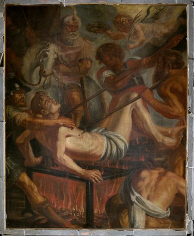 Chiesa parrocchiale (Parochiekerk Sint-Laurentius). Dipinto. da Unbekannter Künstler