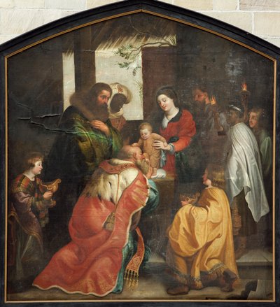 Chiesa parrocchiale (Parochiekerk Sint-Maarten). Dipinto. da Unbekannter Künstler