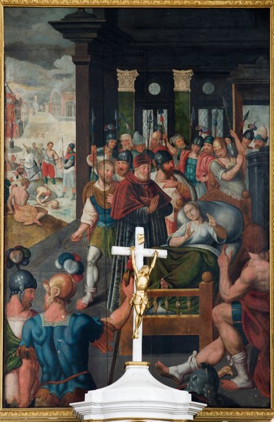 Chiesa parrocchiale (Parochiekerk Sint-Michiel, Cornelius en Ghislenus). Interno. da Unbekannter Künstler