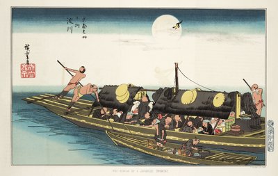 Passeggeri e equipaggio a bordo di una piccola barca, c 1853-1856 da Unbekannt