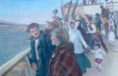 Passeggeri sul ponte di una nave a vapore da Unbekannter Künstler