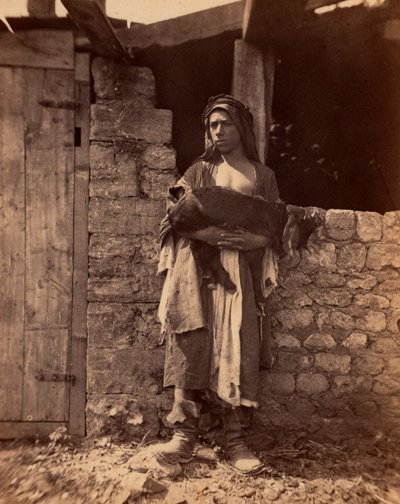 Patre del Libano con un bambino. Fotografia di Charles Lallemand (1826-1904) in 