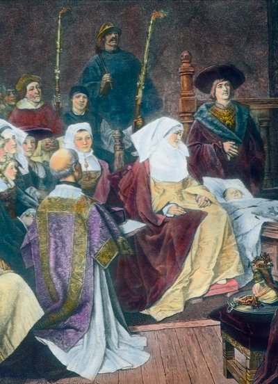 Persone si riuniscono per un battesimo da Unbekannter Künstler