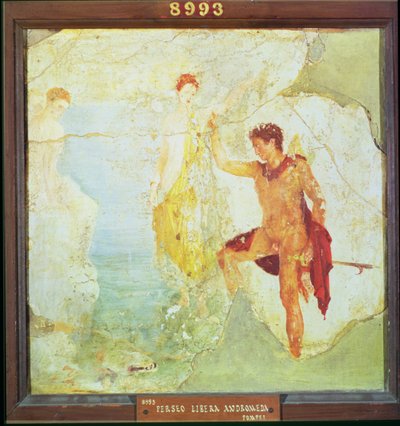 Perseo libera Andromeda, dalla Casa dei Cinque Scheletri, Pompei, IV stile decorativo, c.30 d.C. da Unbekannt
