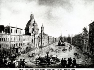 Piazza Navona a Roma, stampa del XVII secolo conservata a Roma da Unbekannt