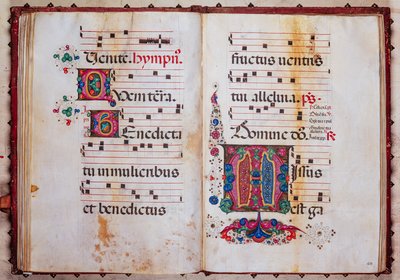 Biblioteca Piccolomini: libro del coro, cod.13.O, ff. 59v-60r con 