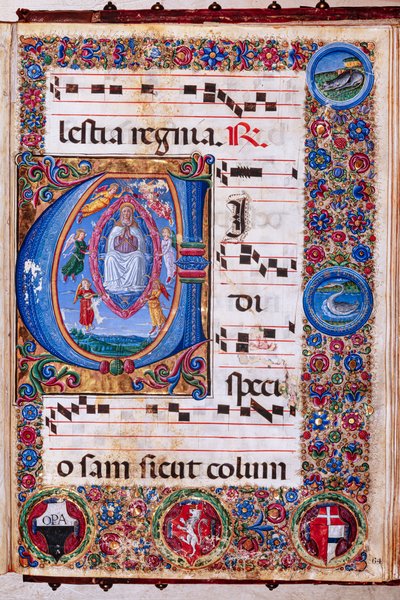 Biblioteca Piccolomini: libro del coro, cod. 15.Q., ff. 64r con "Assunzione della Vergine" da Unbekannter Künstler