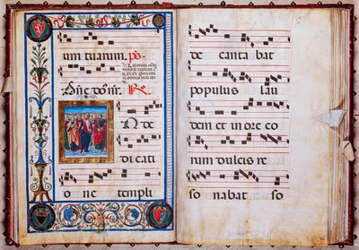 Biblioteca Piccolomini: libro del coro, cod. 26.R, ff. 29v-30r con "Cristo e tutti i Santi" da Unbekannter Künstler