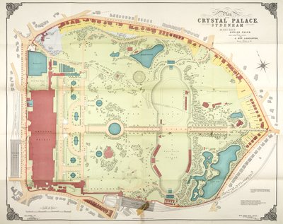 Piano del Crystal Palace e dei giardini, Sydenham da Unbekannt