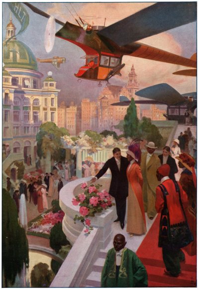Aerei nel futuro. (Illustrazione, ca. 1910) da Unbekannter Künstler