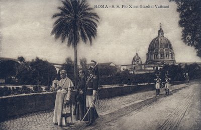 Papa Pio X (1835-1914) che cammina per le strade di Roma da William M. Timlin