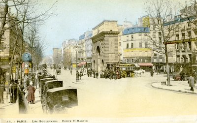Porte Saint-Martin, Parigi, c. 1900 da Unbekannter Künstler