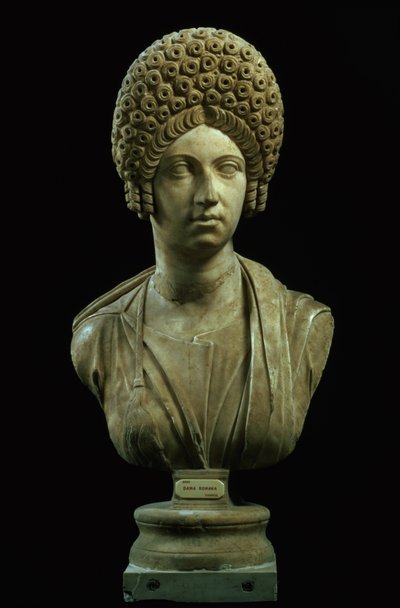 Busto ritratto di una donna, romana, dinastia Flavia, c.69-96 d.C. (marmo) da Unbekannt