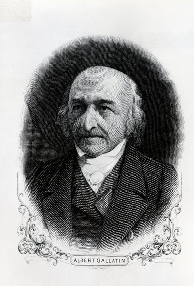 Ritratto di Albert Gallatin (1761-1849) (incisione) da Unbekannt
