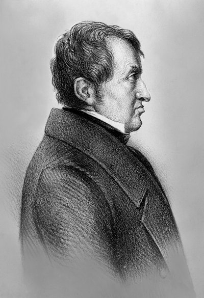 Ritratto di Andre-Marie Ampere (1775-1836), fisico e matematico francese, uno dei fondatori della scienza dell