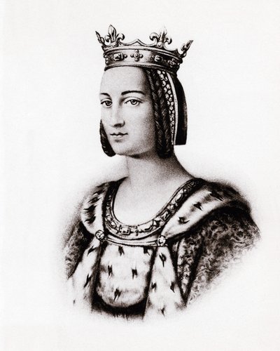Ritratto di Charlotte de Savoie (1445-1483) Regina di Francia, incisione, sd da Unbekannter Künstler