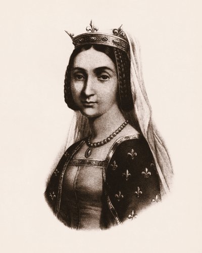 Ritratto di Giovanna di Francia o Valois (1464-1505) Regina di Francia. Incisione da Unbekannter Künstler