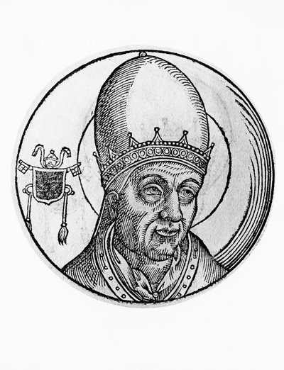 Ritratto di Giovanni III, 61º Papa della Chiesa Cattolica, incisione da William M. Timlin