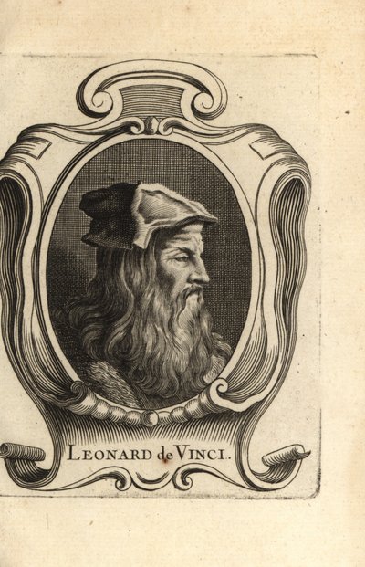 Ritratto di Leonardo da Vinci, artista del Rinascimento italiano da Unbekannter Künstler