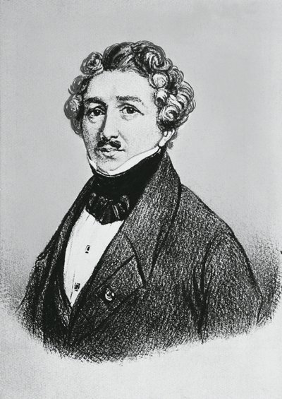Ritratto di Louis-Jacques-Mandé Daguerre, artista, fisico e chimico francese, riconosciuto per l