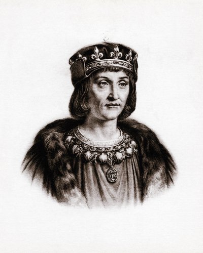 Ritratto di Luigi XII (1462-1515), Re di Francia. Incisione da Unbekannter Künstler