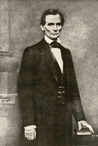 Ritratto del Presidente Abraham Lincoln (1809-1865). Riproduzione di una fotografia di Matthew Brady da Unbekannter Künstler