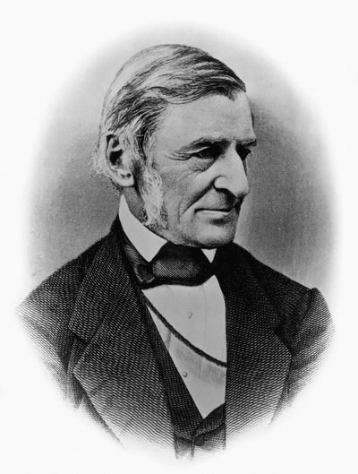 Ritratto di Ralph Waldo Emerson, filosofo, poeta, scrittore e saggista americano, incisione da fotografia da William M. Timlin