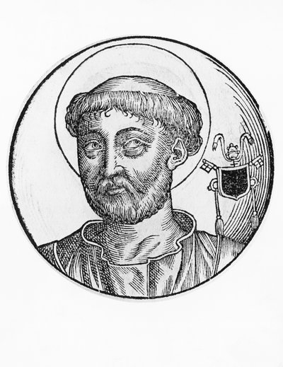 Ritratto di San Lucio I (morto nel 254), 22º Papa della Chiesa Cattolica dal 253, incisione da William M. Timlin