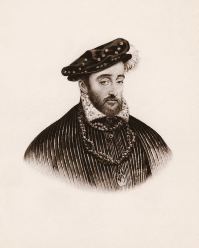 Ritratto del re di Francia Enrico II (1519-1559) Incisione del XIX secolo da Unbekannter Künstler