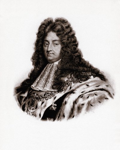 Ritratto del re di Francia Luigi XIV (1638-1715) Incisione del XIX secolo da Unbekannter Künstler
