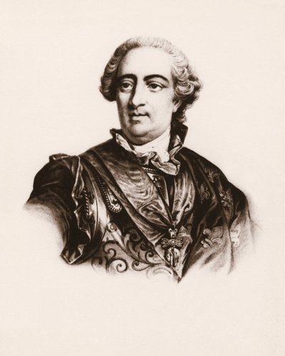 Ritratto del re di Francia Luigi XV (1710-1774) (incisione del XIX secolo) da Unbekannter Künstler