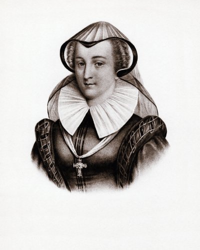 Ritratto della regina di Francia Maria Stuarda (Maria I di Scozia) (1542-1587). Incisione del XIX secolo da Unbekannter Künstler