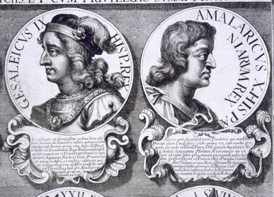 Ritratti di Gesalec e Amalarico (litografia) da Unbekannt