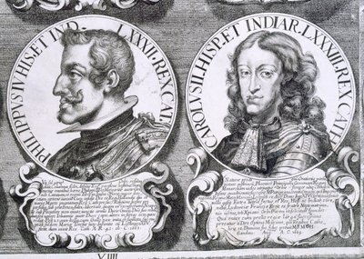 Ritratti di Filippo IV e Carlo II (litografia) da Unbekannt