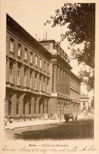 Cartolina/Hotel des Monnins/Parigi/Seine/Île de France/Francia da William M. Timlin