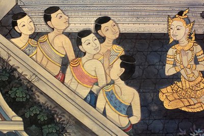 Principe Rama. Dettaglio murale sulle pareti interne del Vihara dell