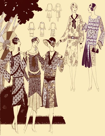 Abiti di moda stampati nella primavera del 1928 da Unbekannter Künstler