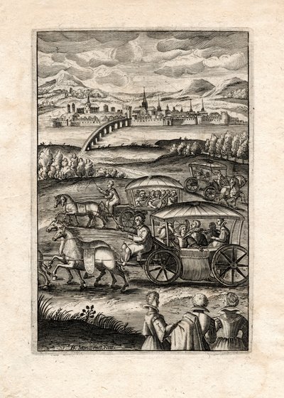 Processione con liutisti, Parigi, c.1650 (incisione) da Unbekannter Künstler