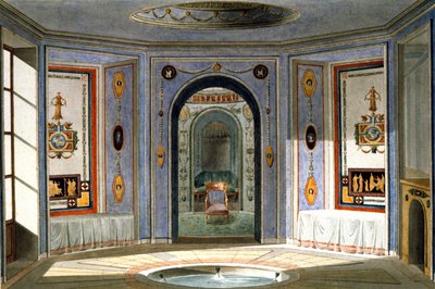 Progetto per un bagno sotto il Direttorio, fine XVIII secolo (acquerello) da Unbekannter Künstler