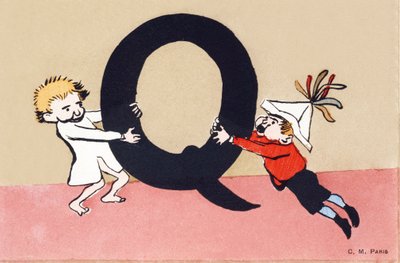 Q come lite - Alfabeto bambini. C. M. editore, Parigi. Cartoline dipinte a mano, affrancate nel 1904. Dimensioni: 14 x 9 cm da Unbekannt