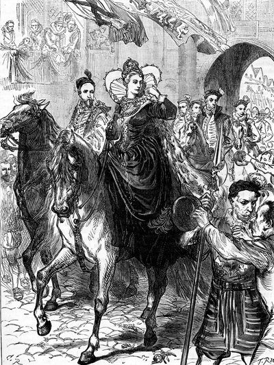 La regina Elisabetta I entra a Londra, 23 dicembre 1558 da Unbekannter Künstler