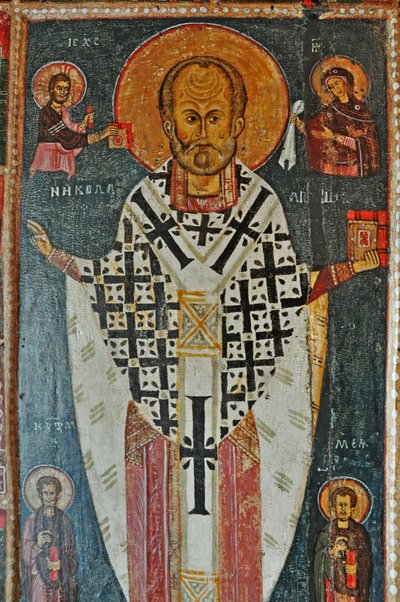 RUSSIA, San Pietroburgo, Icona di San Nicola con scene della sua vita (Chiesa di San Nicola a Ozerevo) da Unbekannter Künstler