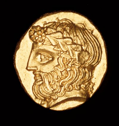 Rara moneta greca antica, oro, emidracma di Thasos, Dioniso Dio del Vino c 380 a.C. (foto) da Unbekannter Künstler
