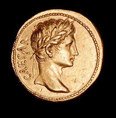 Rara moneta romana antica, aureo, Augusto Cesare c 27 a.C. (foto) da Unbekannter Künstler