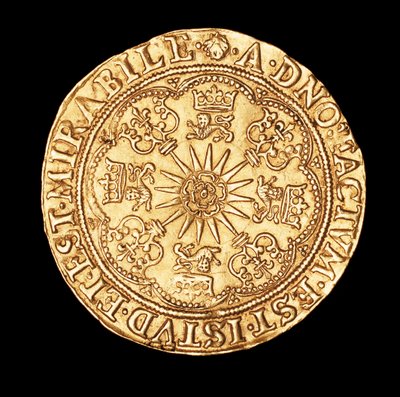 Rara moneta, Inghilterra Oro Spur Ryal, Rosa Tudor su Spur Rowel da Unbekannter Künstler